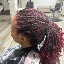 Red-Braided Ponytail